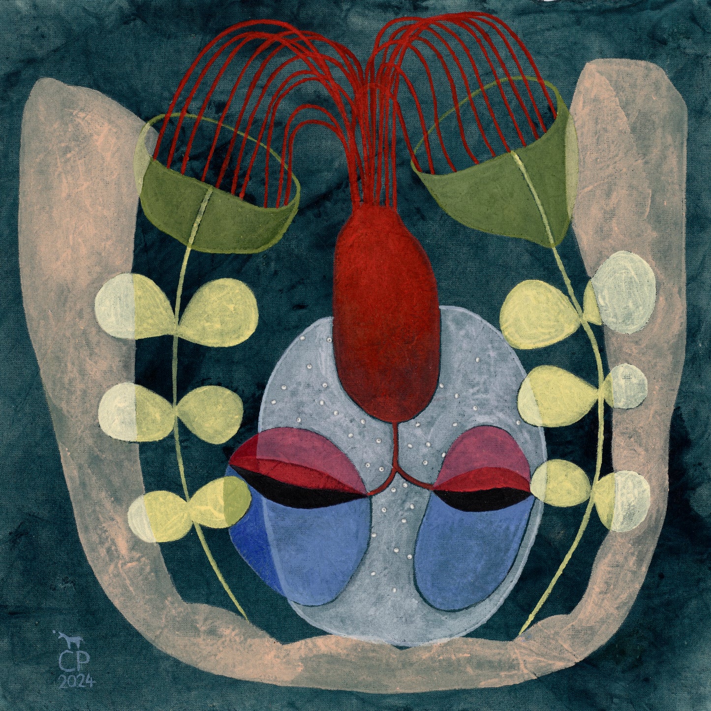 'Die Magische Küche', Mixed Media auf Baumwolle