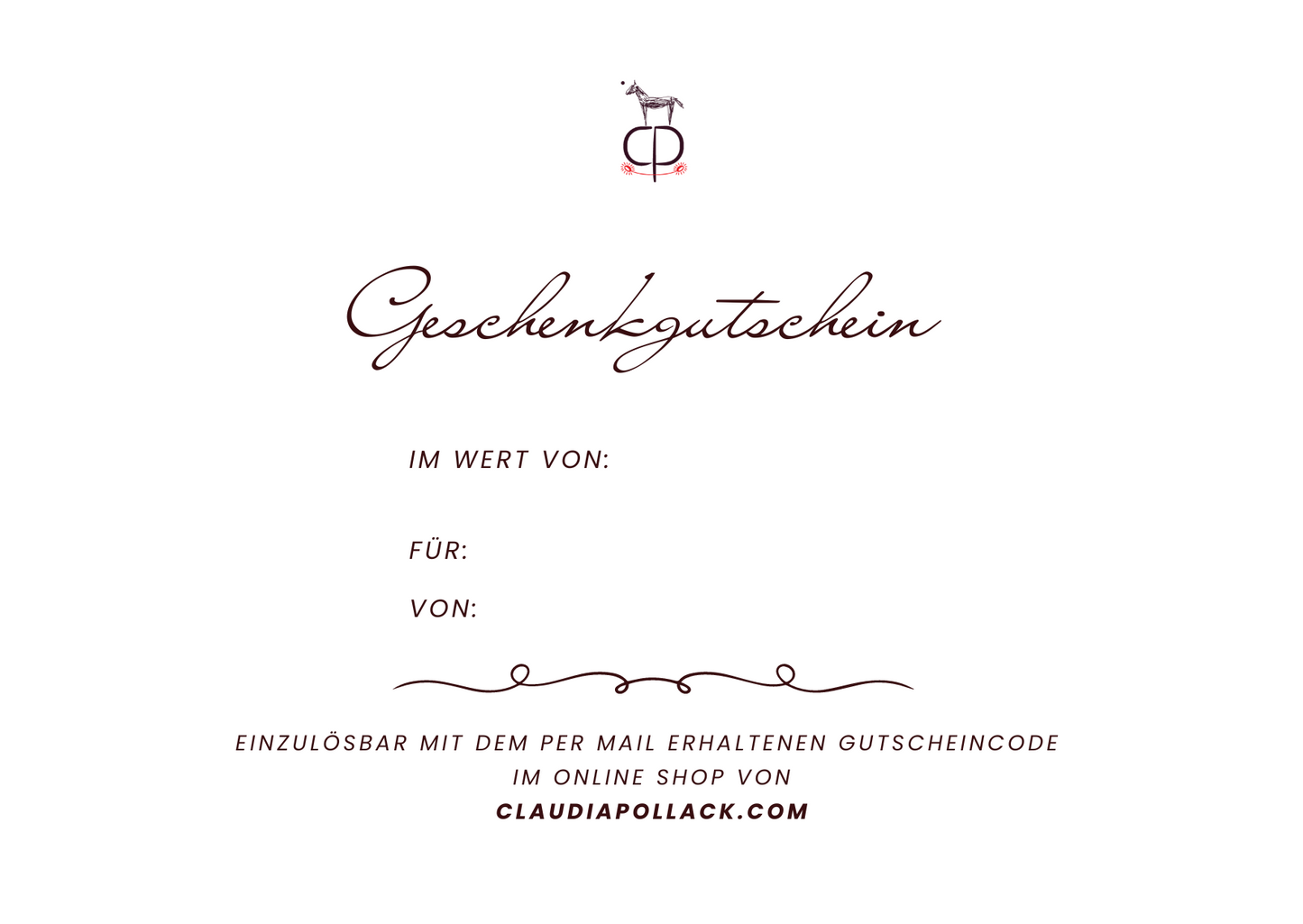 Geschenkgutschein nur digital / deutsch