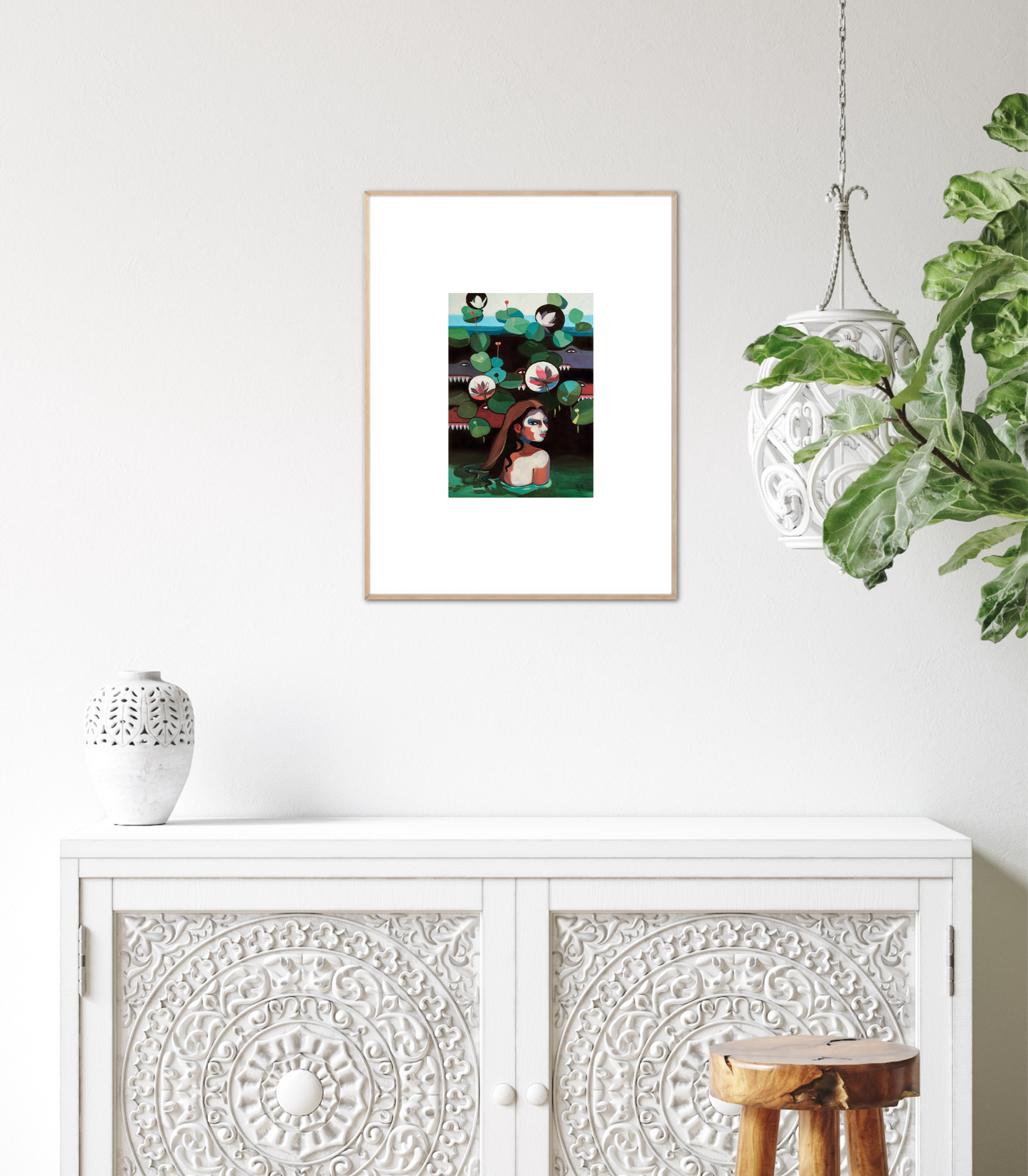 'Mit Krokodilen Schwimmen' Fine-Art-Druck